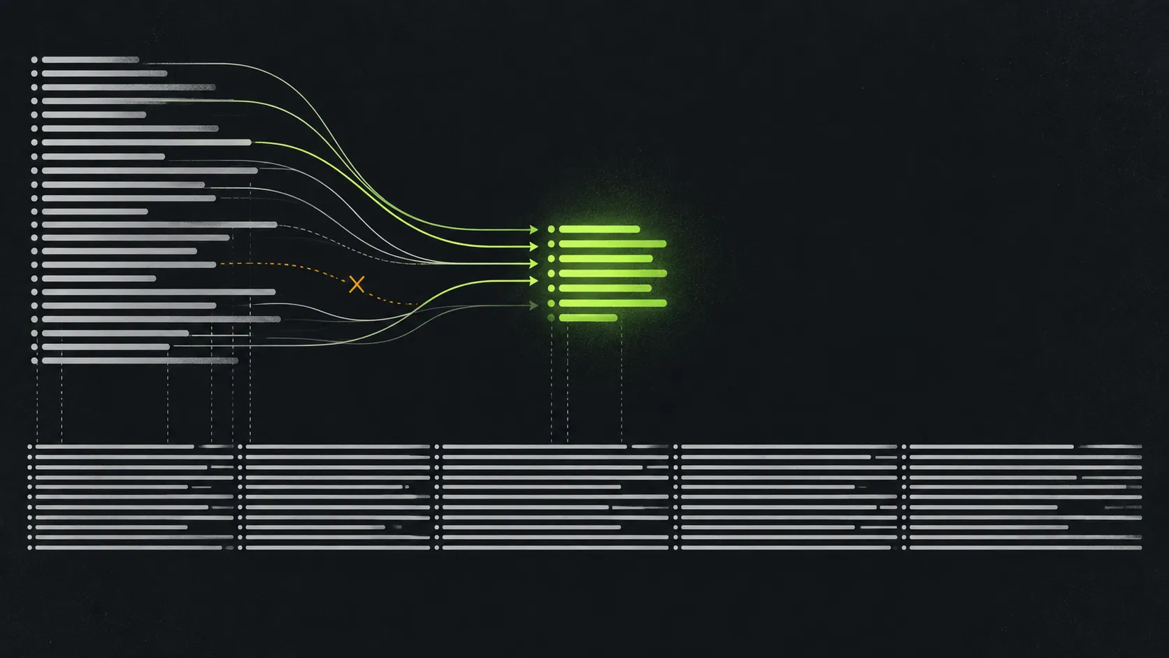 Generated diagram of manual AI agent context compaction: a long working transcript funnels into a short lime summary above an unchanged conversation record.
